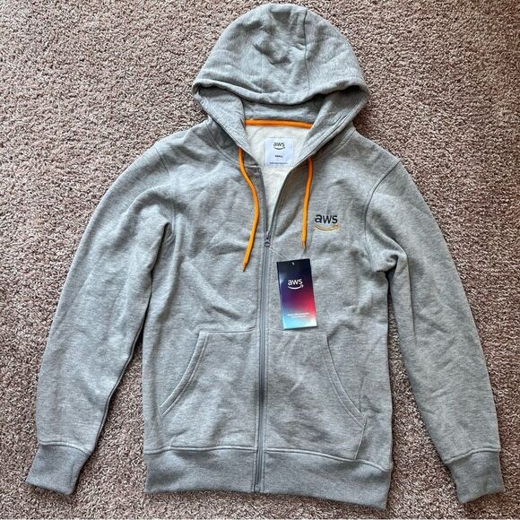 AWS Official Fleece Full Zip Hoodie Sweatshirt - Picture 1 of 10